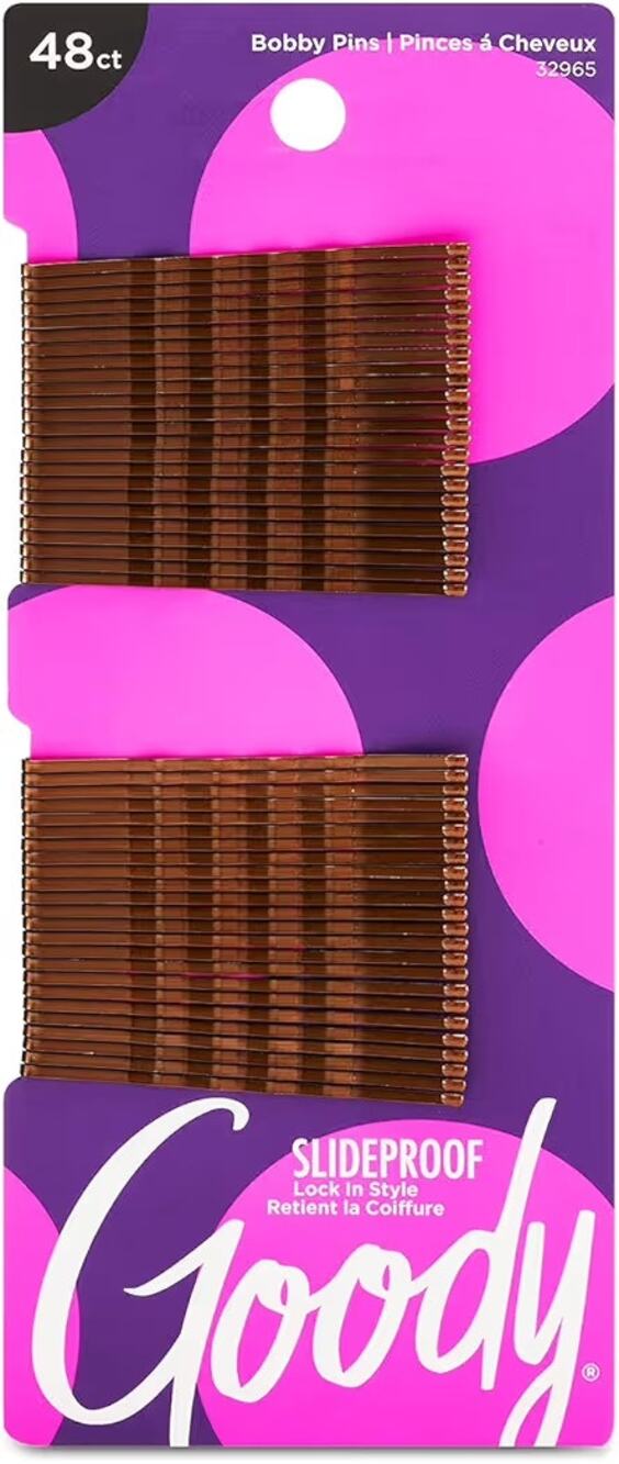 Goody Brunette Brown SlideProof Bobby Pins 45 Count High Gloss